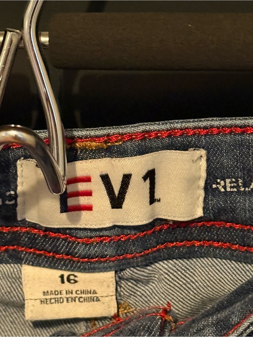 🌈 EV1 Alex Relaxed Denim Boho Shorts with Colorful Side Stitched Trim - Size 16 - Picture 2 of 15